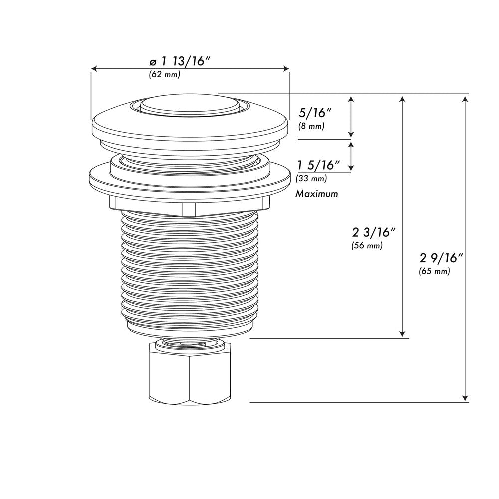 ZLINE Chrome Air Switch Button for Garbage Disposal - DBM CH Model | Easy Installation & Modern Kitchen Upgrade | Perfect for Sink, Dishwasher & Waste Disposal Systems