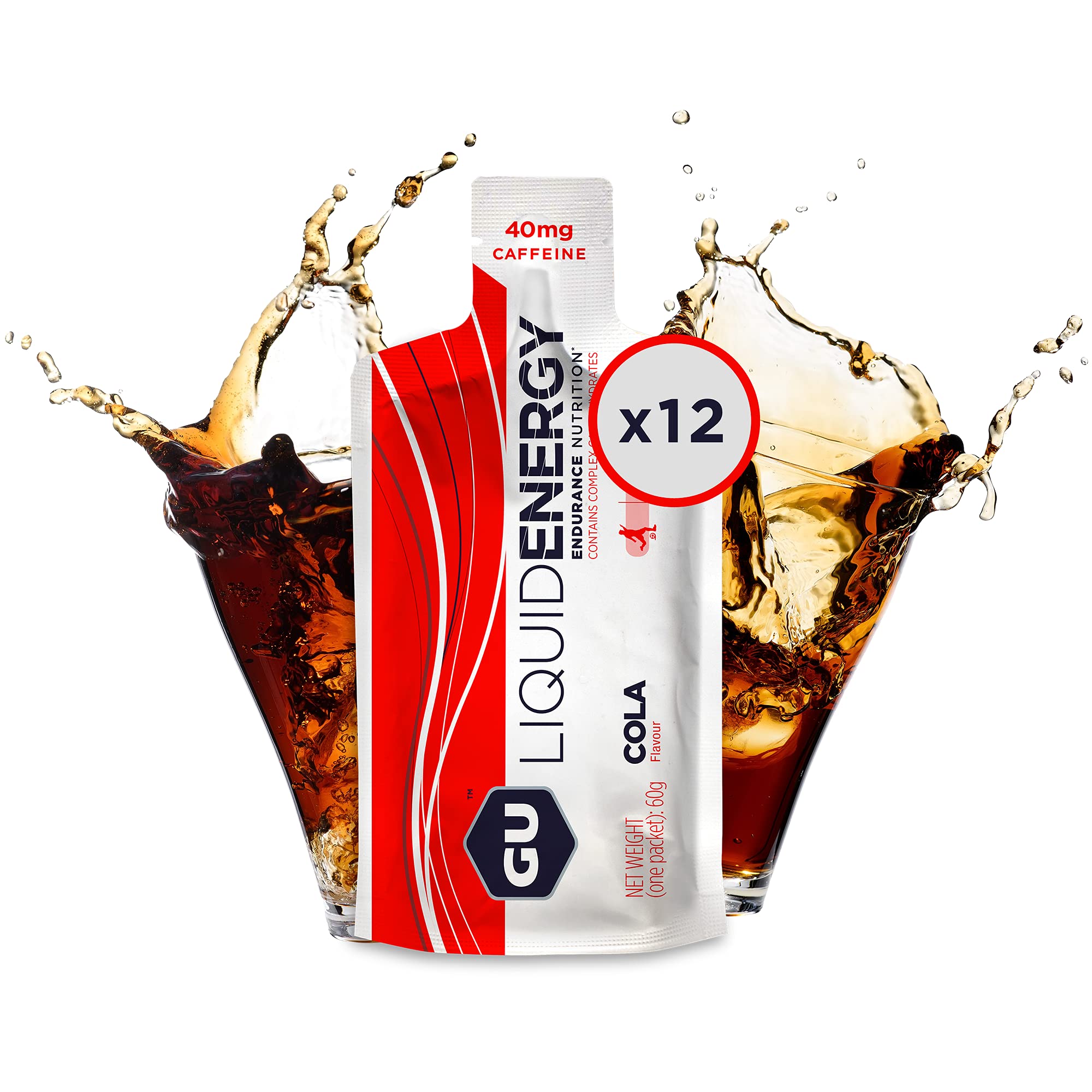 GU Energy Liquid Energy Gel - Vegan, Gluten-Free & Dairy-Free Workout Fuel with Complex Carbs | Fast-Acting On-the-Go Energy for Running, Cycling & Endurance Sports | 12-Count Cola Flavor Pack