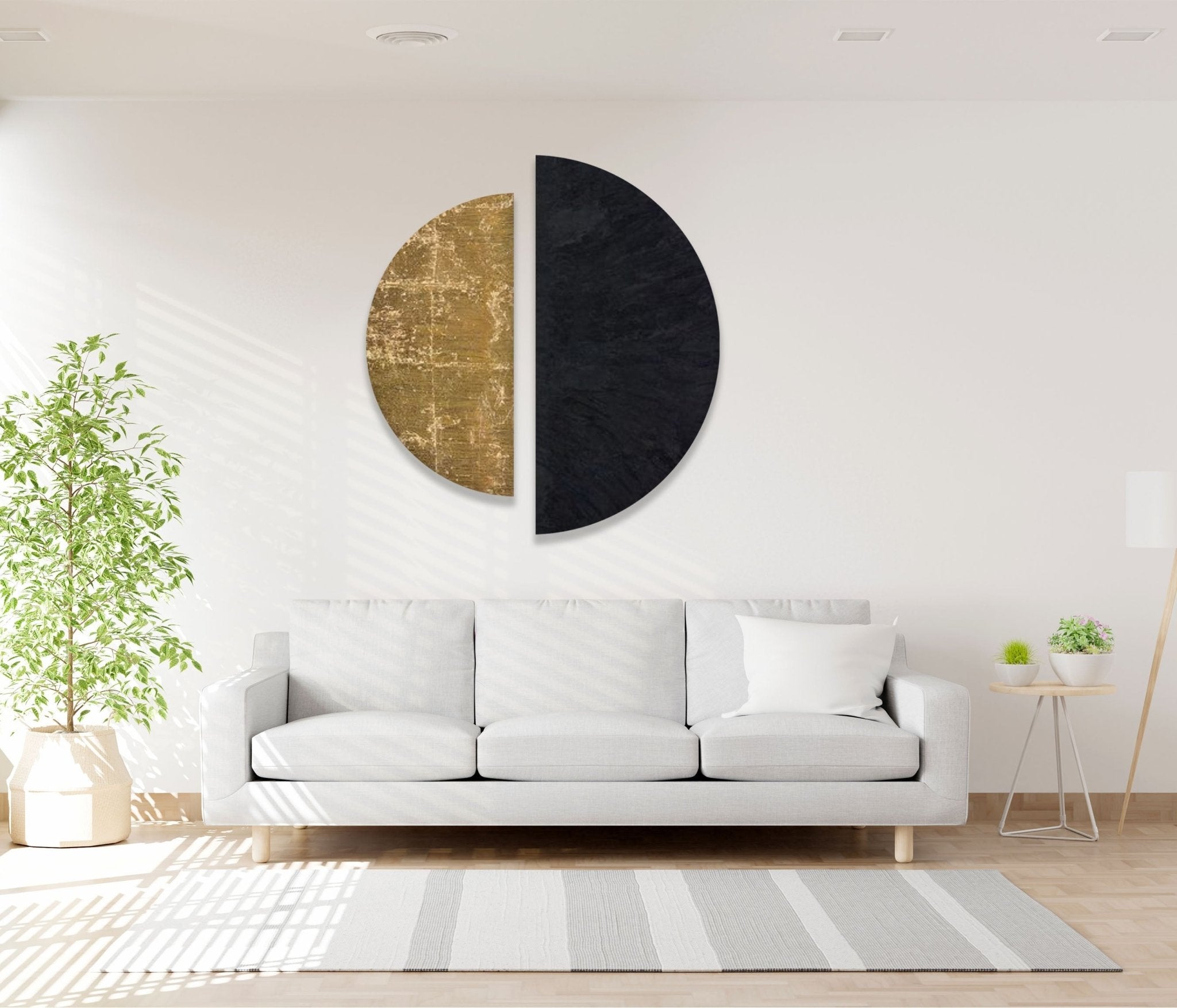 2 Piece Black Beige Glass Wall Art Set - Modern Abstract Home Decor for Living Room, Bedroom & Office - Shatterproof Tempered Glass Hanging Decorations