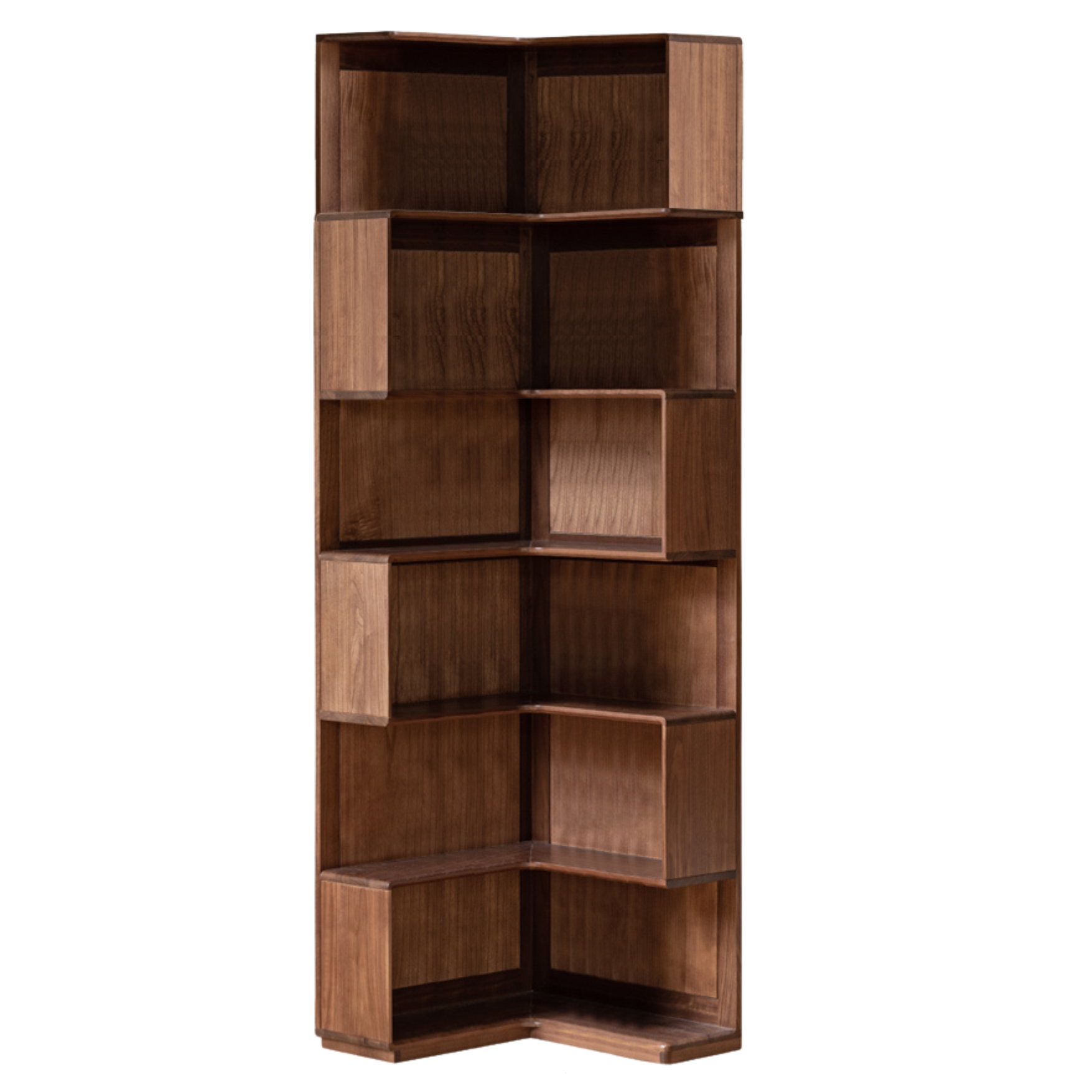 Solid Black Walnut Wood Corner Bookcase Shelf - Stylish Storage for Books, Decor & Small Spaces | Perfect for Living Room, Office & Bedroom Organization