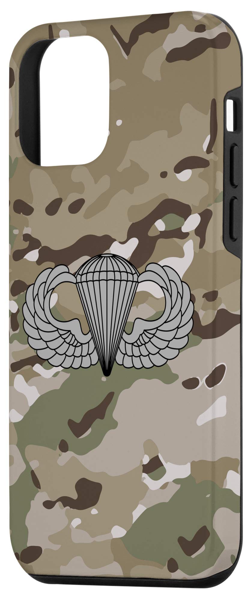 iPhone 12 Mini Protective Case with Airborne Jump Wings & Multicam Camo Design - Durable Military Style Phone Cover for Outdoor Adventures, Tactical Enthusiasts & Parachuting Activities
