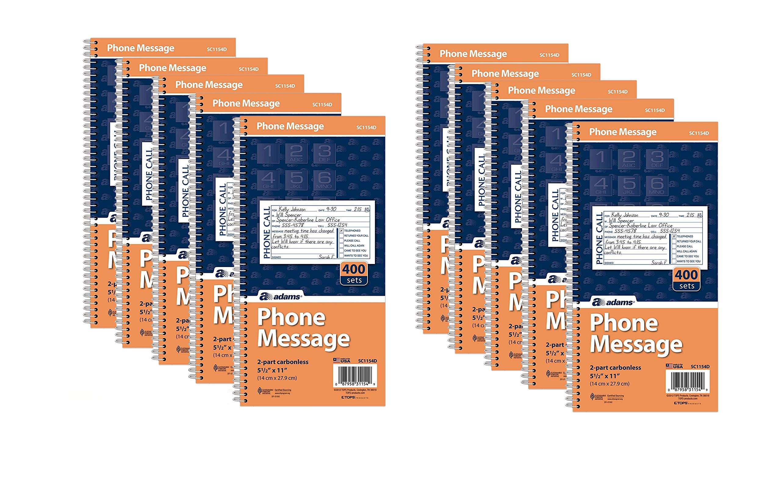 Spiral Bound Phone Message Notebooks - 100 Sheets Call Log Book for Office, Home & Customer Service - Perfect for Taking Notes, Recording Calls & Organizing Messages