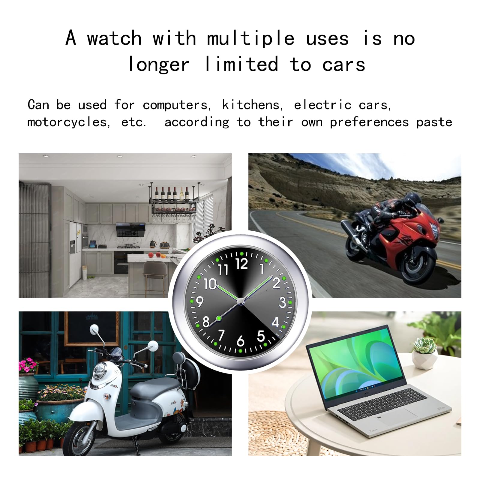 2-Pack Car Luminous Dashboard Clock - 1.5