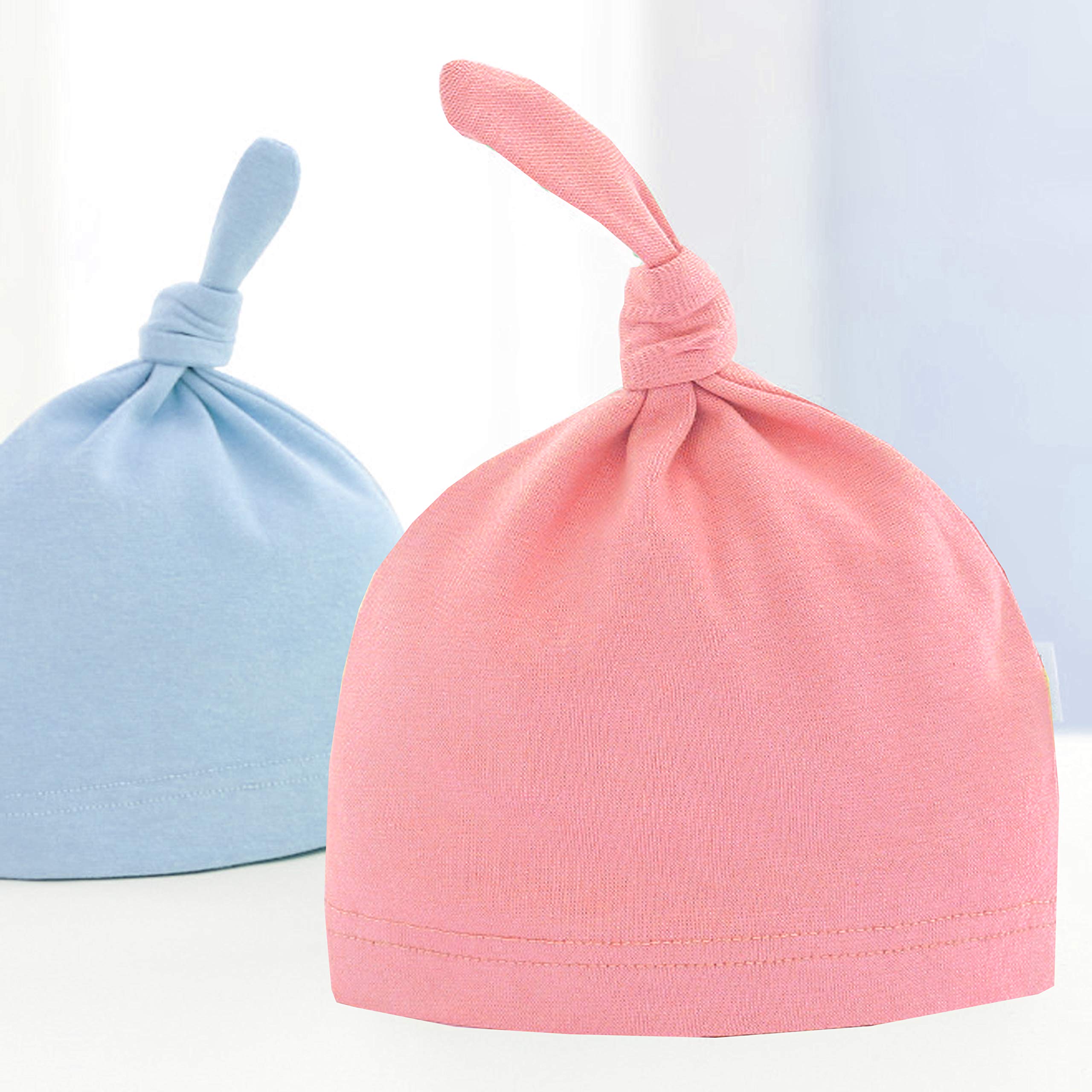 YSCULBITOL Newborn Twin Baby Hats - Matching Hospital Hats for Twins, Double Trouble Baby Shower Gift Set, Perfect for Newborn Photography & First Outfits