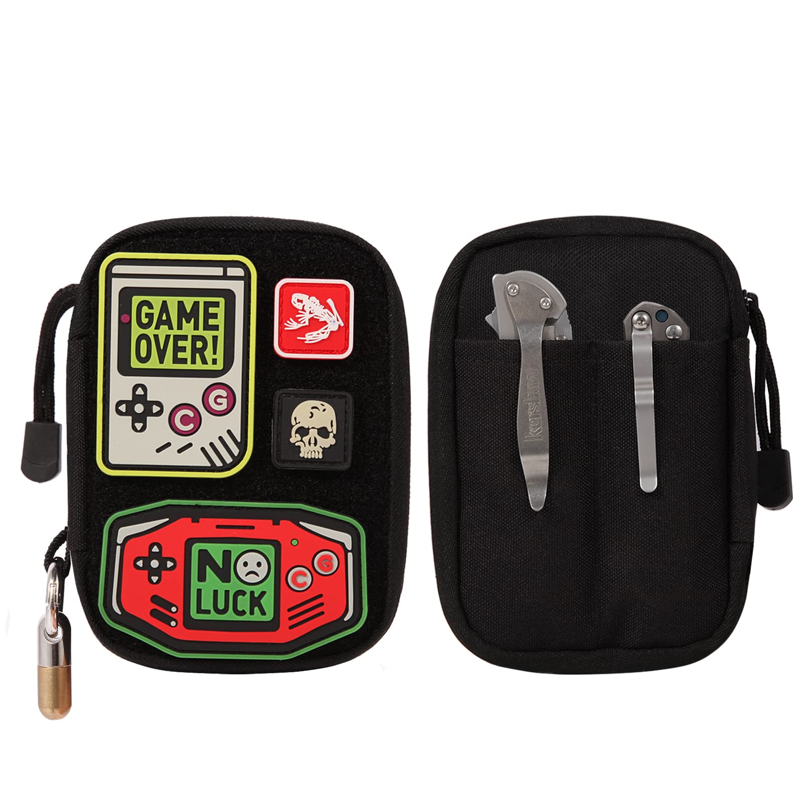 EDC Pouch Pocket Organizer - Small Nylon Tool Bag with Patch Panel for DIY, Multi-Tool Storage & Everyday Carry - Perfect for Camping, Hiking, and Outdoor Adventures