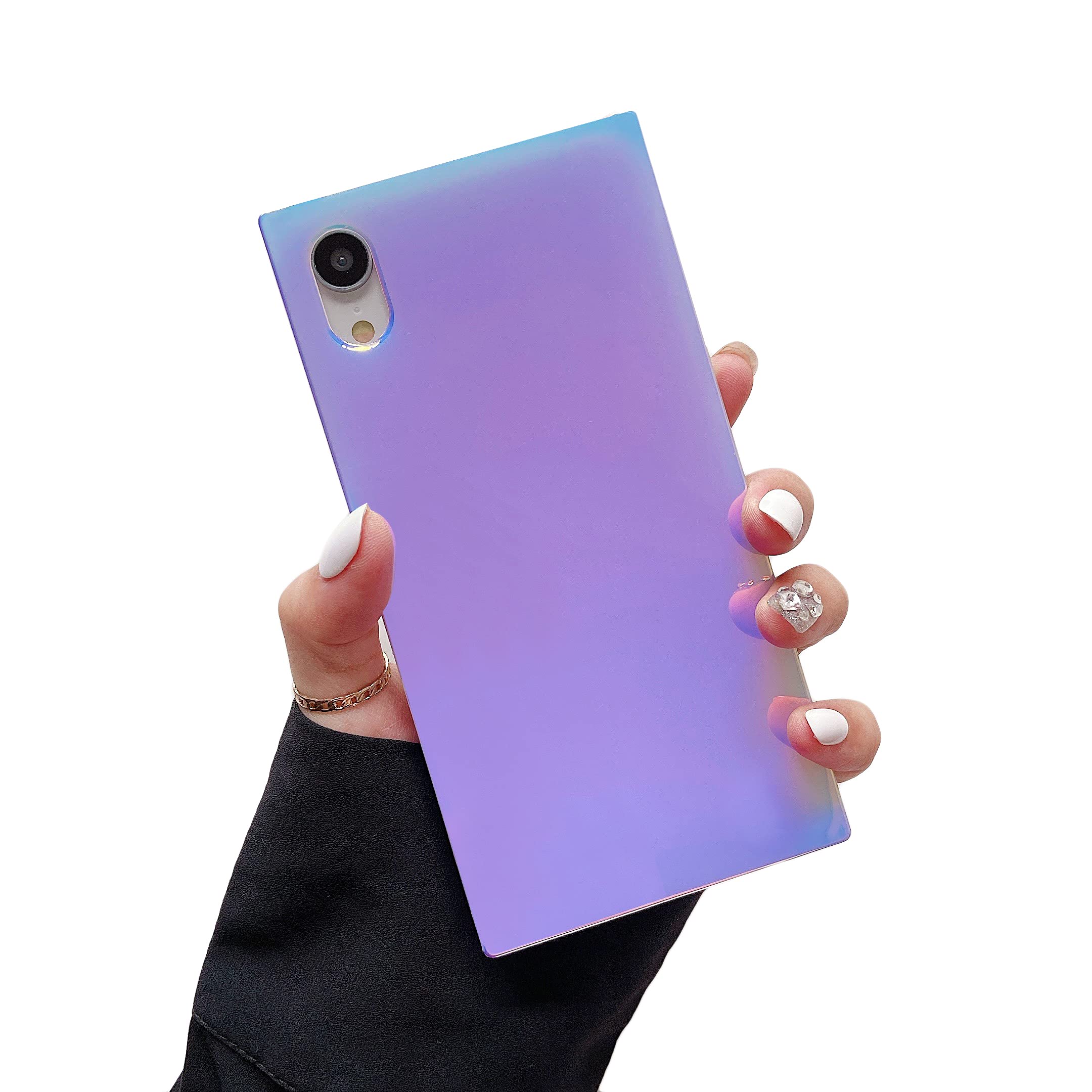 Cocomii Holographic Mirror iPhone XR Case - Iridescent Rectangle Protective Cover for iPhone XR 6.1 inch (Opaque) - Trendy Phone Case for Women, Girls & Men | Perfect for Daily Use, Parties & Gifting