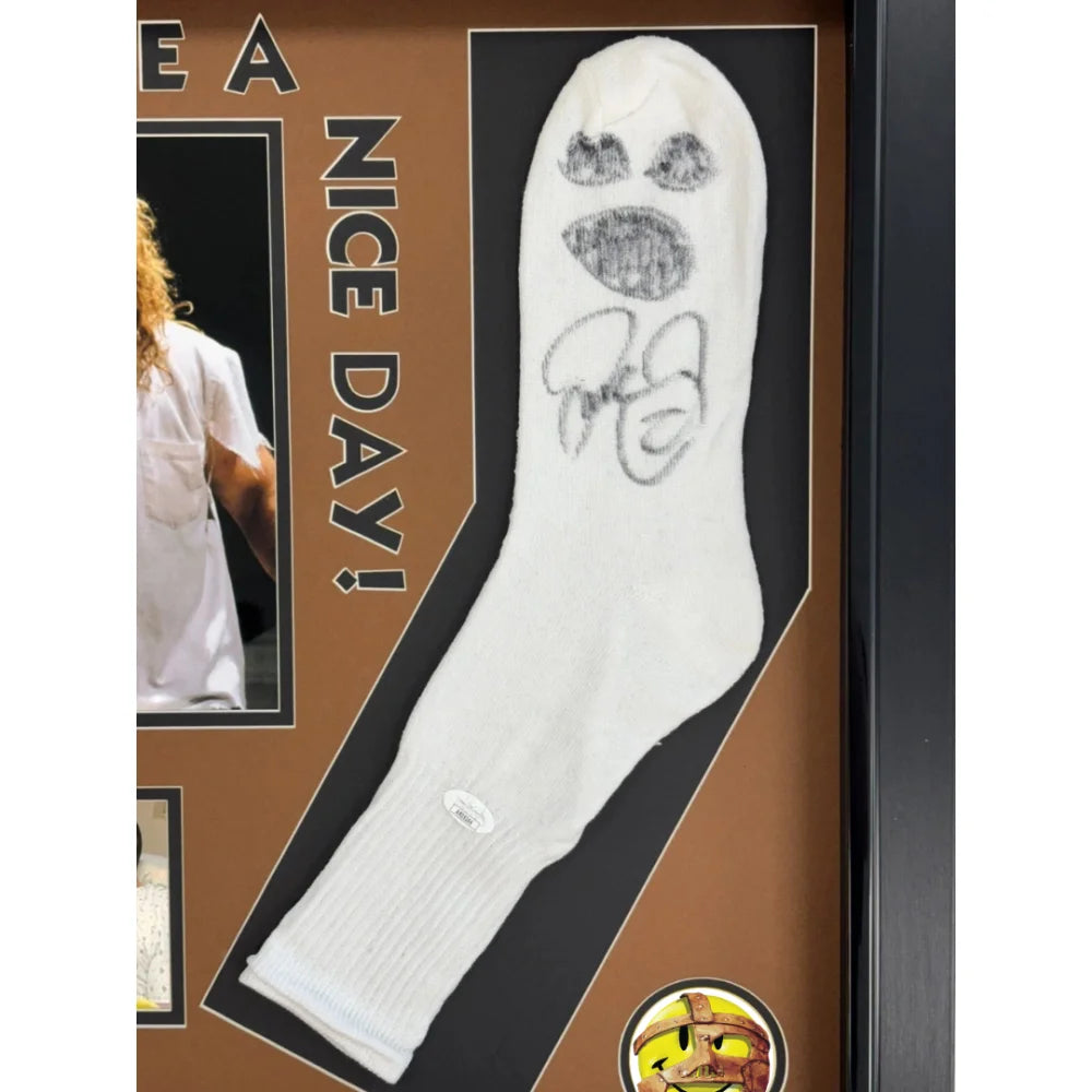 Authentic Mankind Mick Foley Autographed Mr. Socko Drawing Framed with JSA COA - WWE WWF Wrestling Memorabilia for Collectors & Man Cave Decor