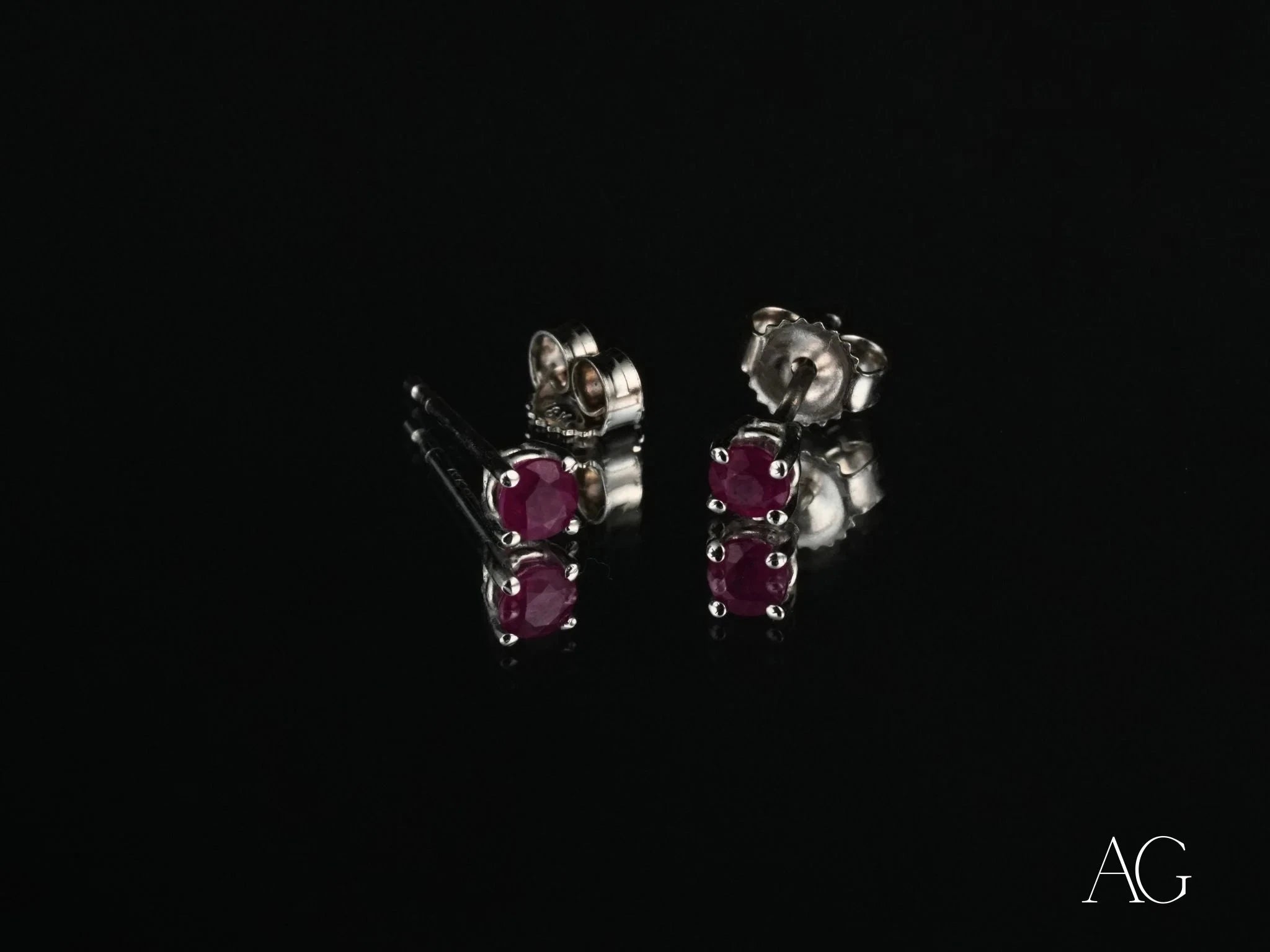 18K White Gold Ruby Earrings for Women - Elegant Dangling Earrings with Genuine Rubies | Perfect for Weddings, Parties & Special Occasions
