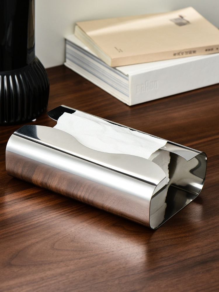 Stainless Steel Tissue Box Holder - Elegant and Durable Range Wave Design for Home & Office Decor | Perfect for Living Room, Bathroom, or Desk Organization