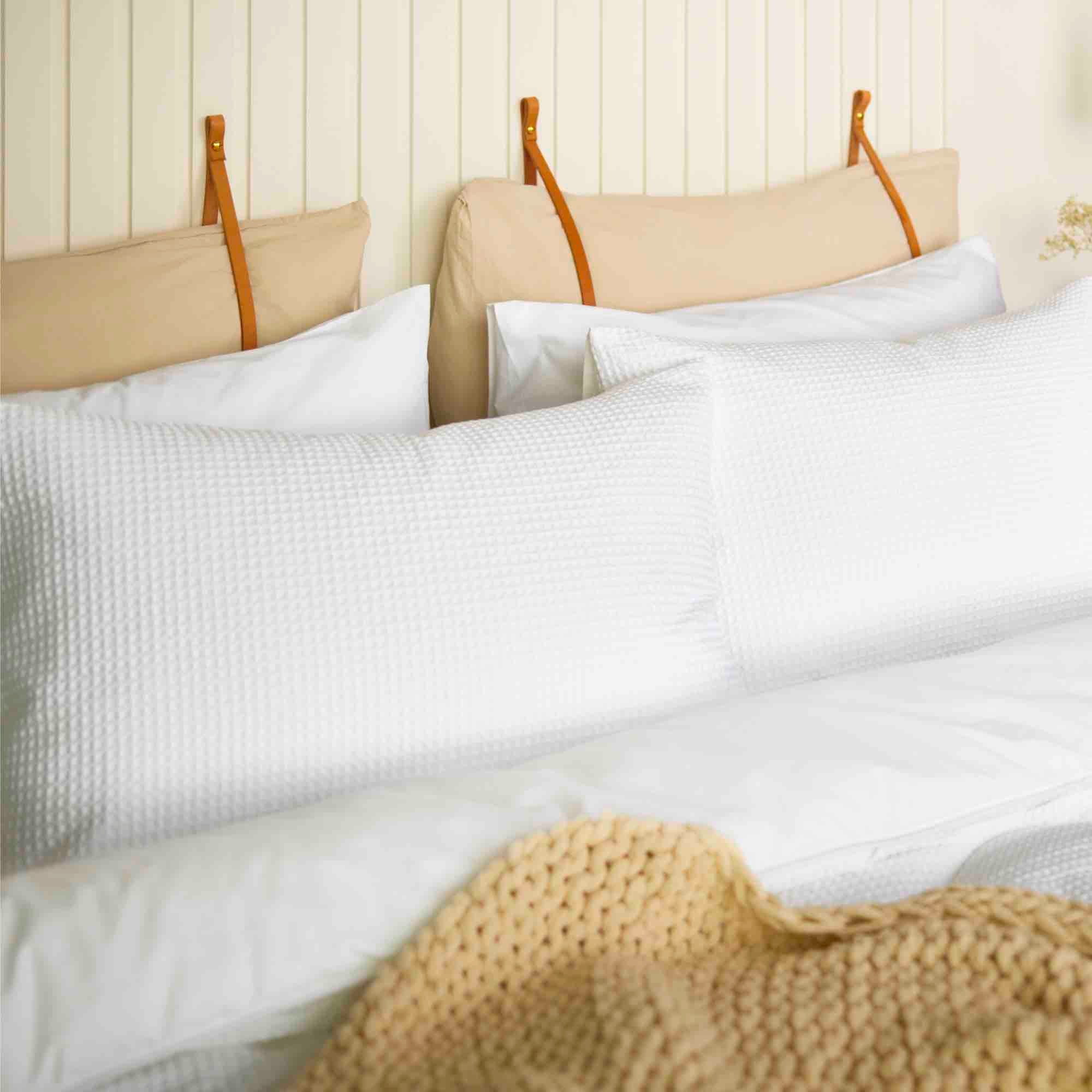 Night Lark Cotton Waffle Coverless Duvet - Breathable All-Season White Comforter for Bedroom, Guest Room & Dorm | Soft & Lightweight Bedding Set