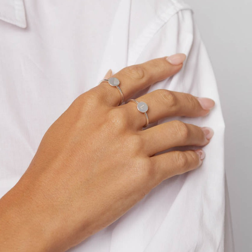 Silver Mini Disc Ring - Trendy Stackable Jewelry for Women, Perfect for Everyday Wear & Layering Looks