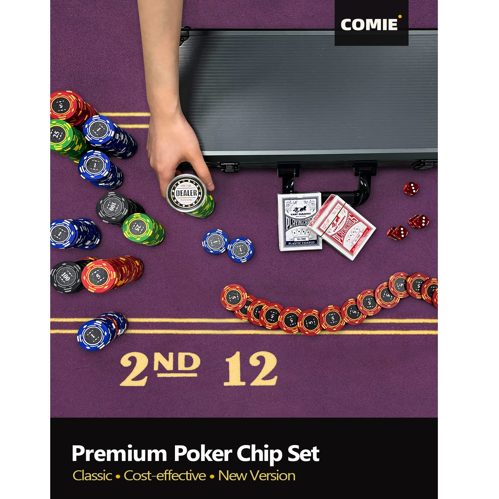 400PCS 14 Gram Clay Poker Chips Set with Deluxe Travel Case - Numbered Casino Chips for Texas Hold'em, Blackjack, Gambling | Perfect for Home Games, Poker Nights & Casino-Themed Parties