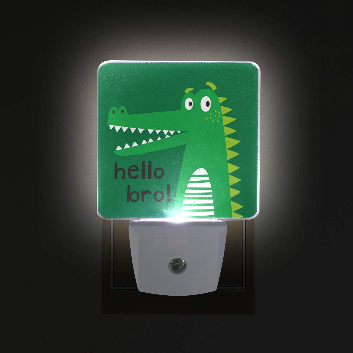 Vikko Funny Alligator Night Light - 2 Pack LED Plug-in Lamp with Dusk to Dawn Sensor for Kids & Adults | Perfect for Bedroom, Nursery, Hallway & Home Decor | Cute Crocodile Design Creates Cozy Ambience