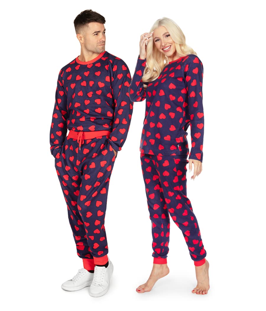 Tipsy Elves Valentine's Day Pajama Sets for Adults - Matching Couples Loungewear | Romantic Sleepwear for Valentine's Date Night & Cozy Winter Nights at Home