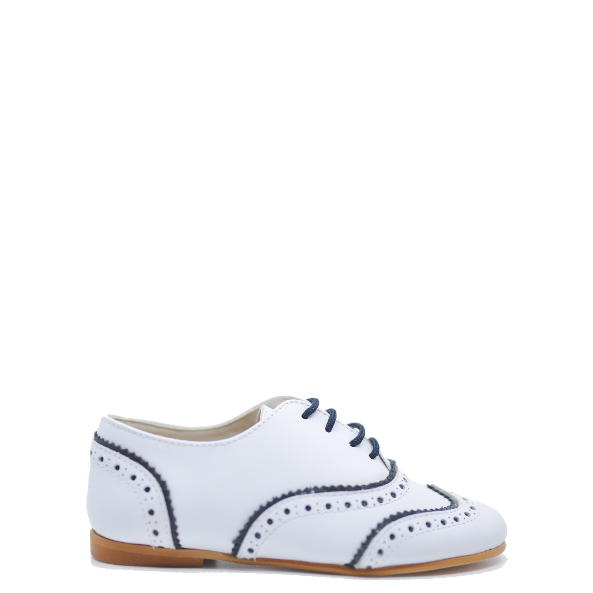 Sonatina White and Navy Wingtip Oxford Shoes for Men - Classic Formal Dress Shoes for Business, Wedding & Office - Comfortable Leather Wingtip Brogues