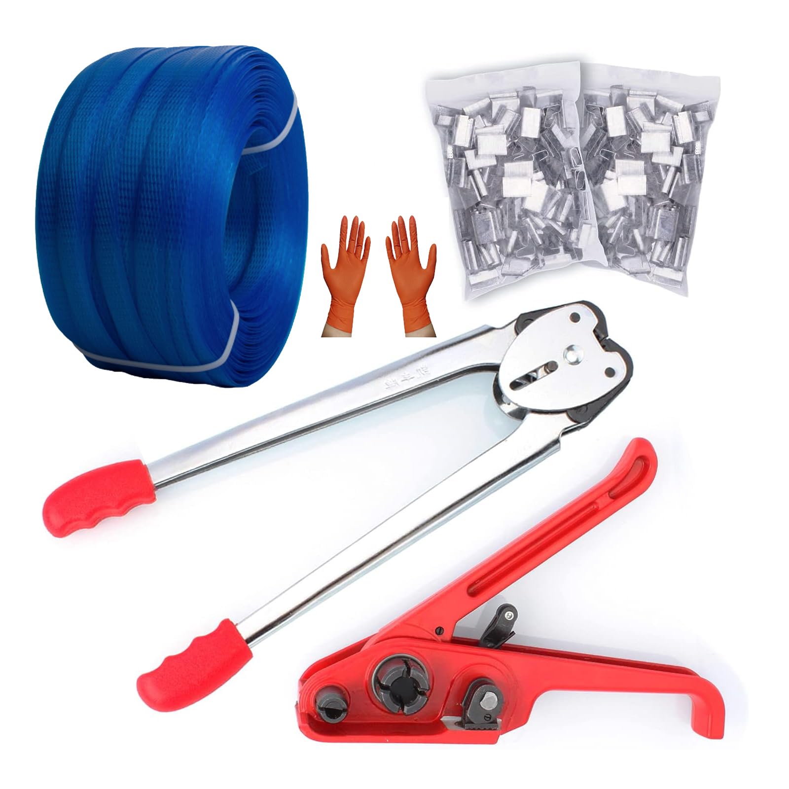 Professional Packaging Strapping Kit - Heavy Duty Pallet Poly Tensioner Tool with Sealer, Banding Tool, 4000