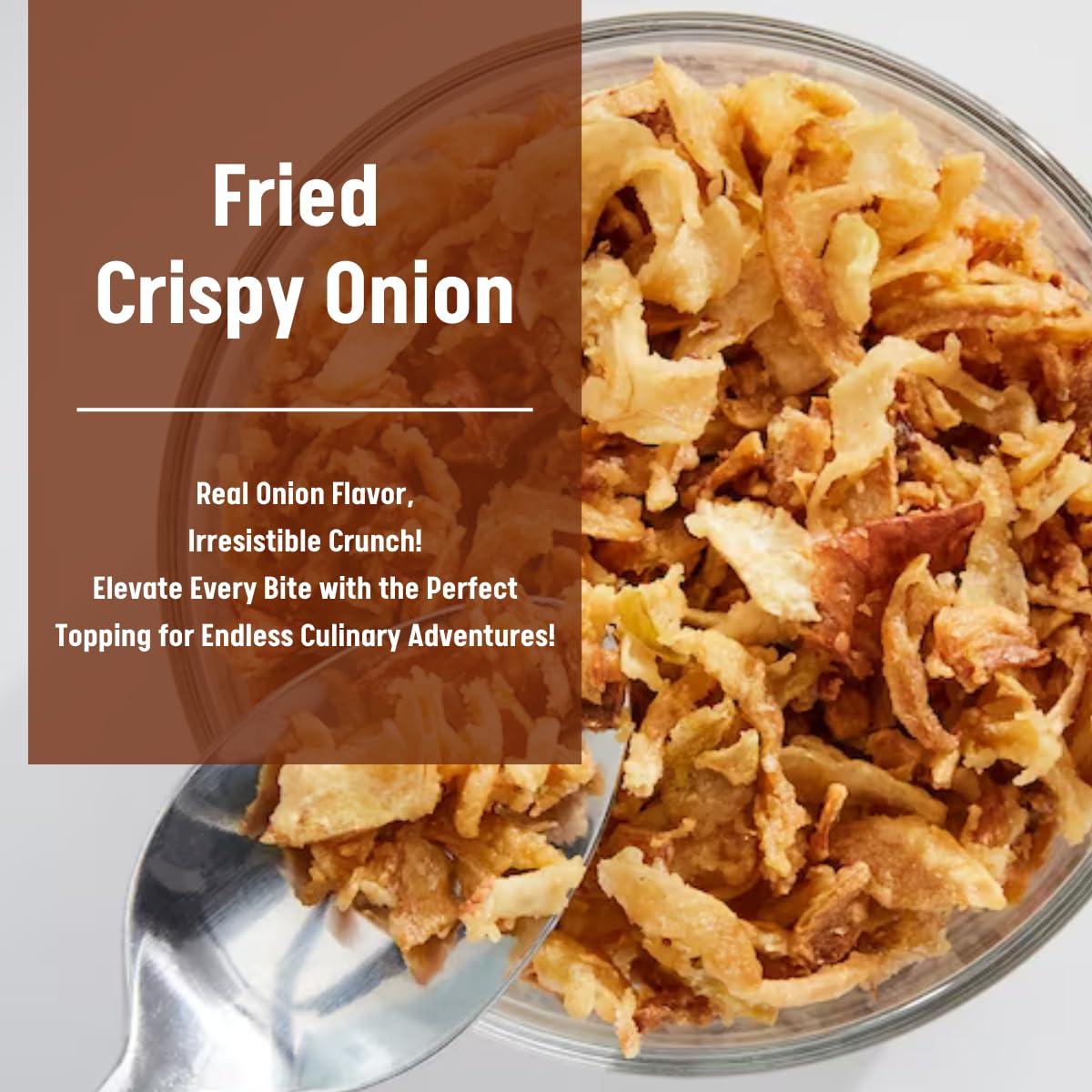 Crispy Onion Toppings - 17.6OZ Pack for Salads, Burgers, Rice, Noodles & Ramen | Crunchy Onion Garnish for Asian Dishes, Hot Dogs & Snacks | Perfect for Home Cooking & Restaurant Use