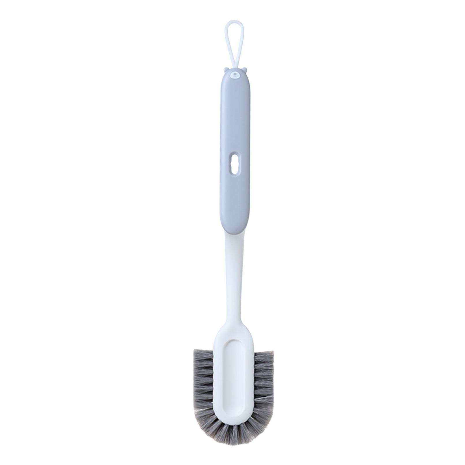 TRYSPUN Long Handle Shoe Brush - Double Sided U-Shaped Design for Deep Cleaning, Soft Bristles for Gentle Care, Multi-Functional Shoe & Boot Brush (Gray) - Perfect for Sneakers, Leather Shoes & Home Cleaning