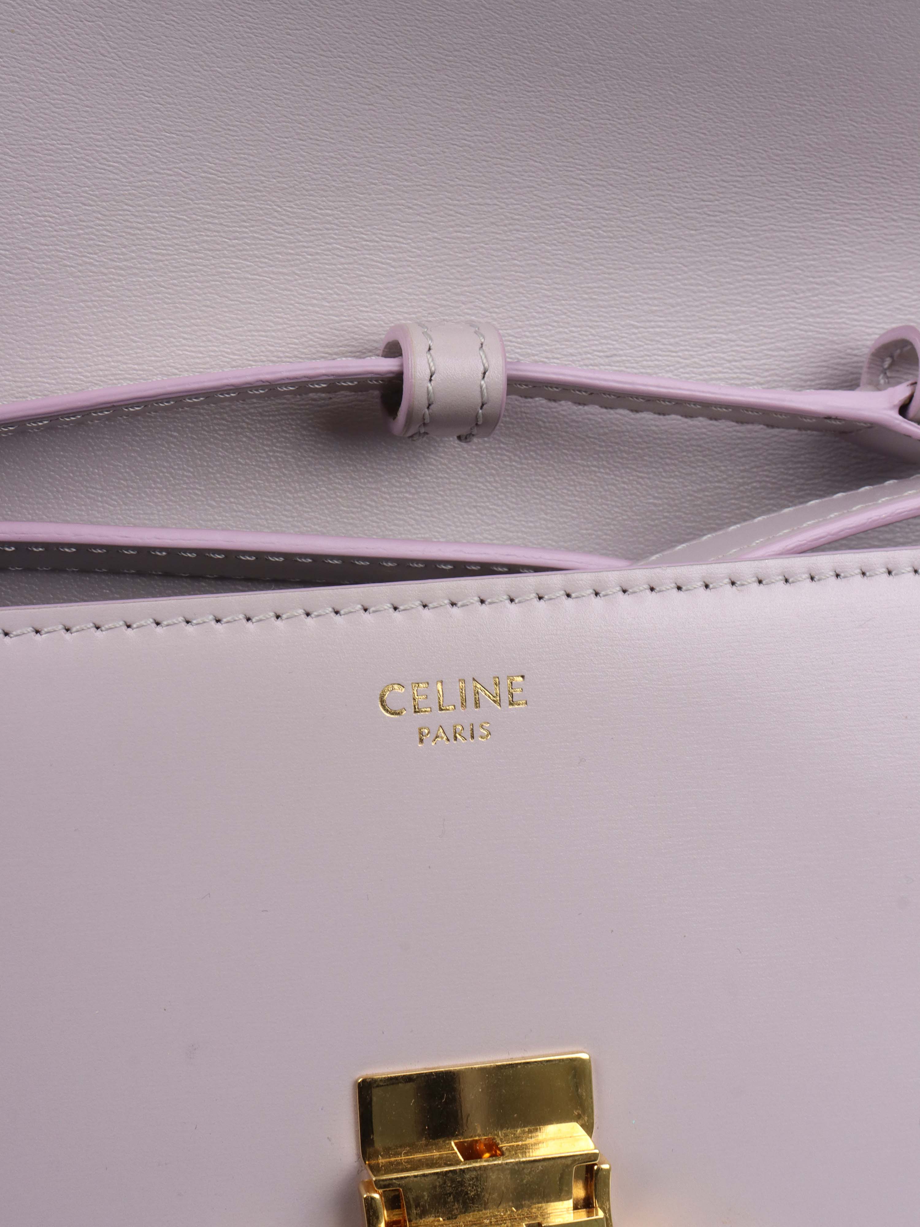 Celine Claude Shoulder Bag in Light Lavender - Women's Luxury Leather Crossbody Purse for Work, Travel & Evening Out