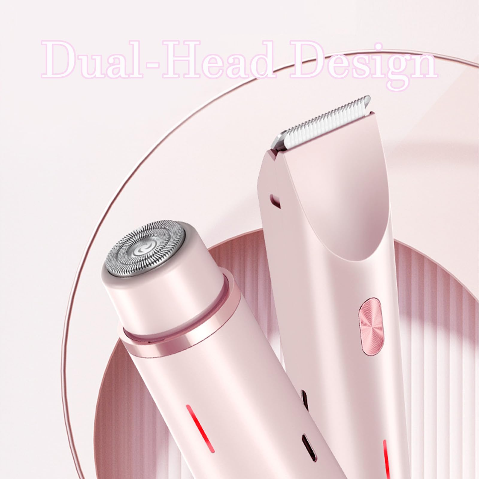 Whimsyard 2-in-1 Women's Electric Shaver - Dual Head Rechargeable Razor & Trimmer for Face, Lip, Chin, Underarms & Legs - Purple | Smooth Skin Care for Daily Grooming & Travel