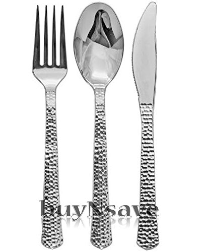Elegant Wedding Party Disposable Plastic Plates Set - 60-Piece Dinnerware Kit with 10.25