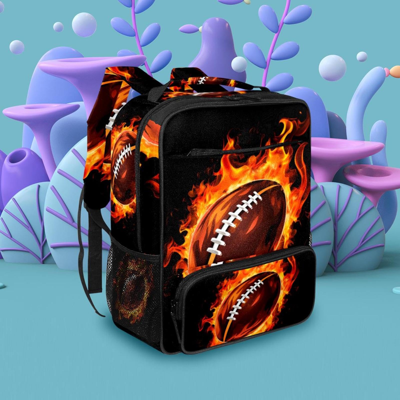 Stylish Travel Backpack for Women & Men - Durable American Football Design - Perfect for Hiking, Gym, School & Airplane Carry-On