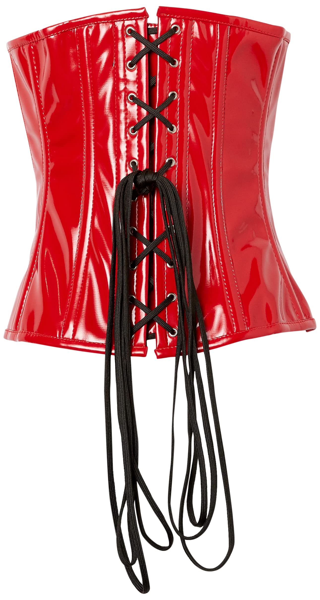 Lavish Red Patent PVC Underwire Underbust Corset for Women - Daisy Corset for Waist Training, Burlesque, Cosplay & Gothic Fashion