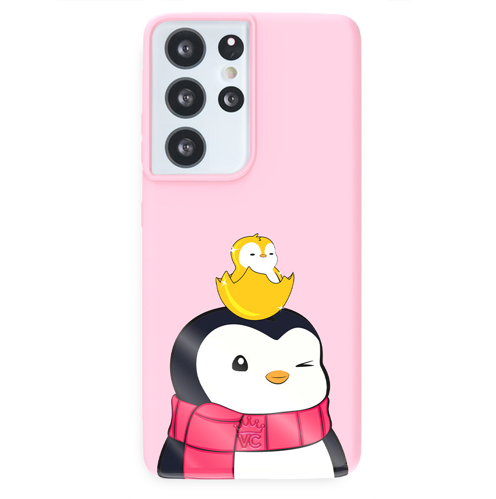 Pudgy Penguins Positive Pink Samsung Phone Case - Cute & Durable Protective Cover for Samsung Galaxy, Perfect for Everyday Use & Gift Giving