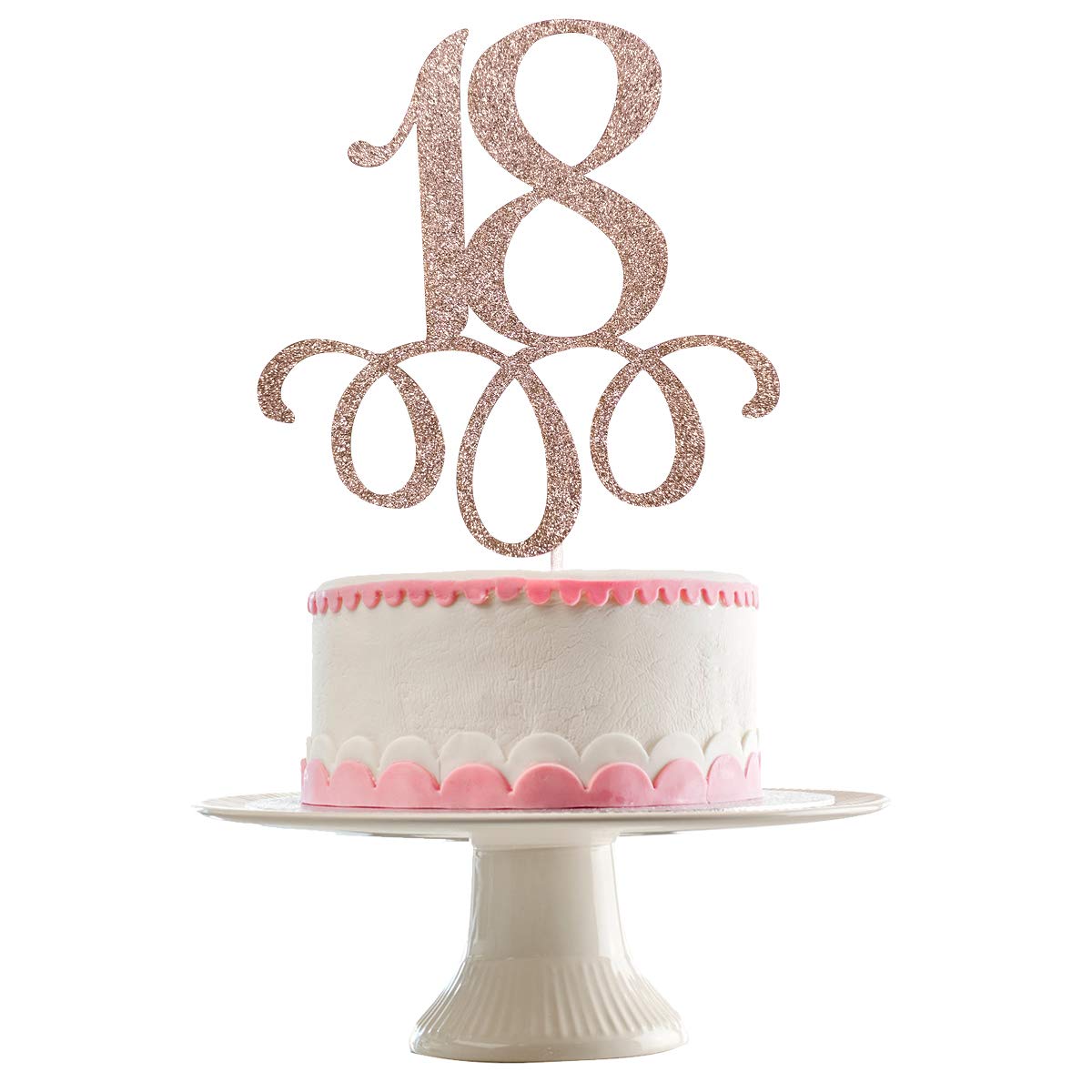 18th Birthday Cake Topper - Rose Gold '18' Cake Decor for Girls & Boys | Perfect for 18th Birthday Party, Sweet 16 Celebration & Milestone Cakes