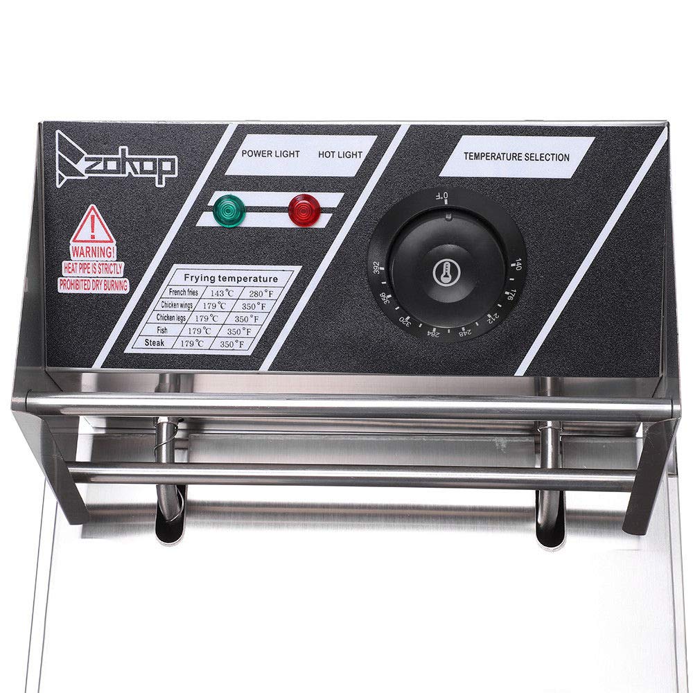 Commercial 2500W Heavy Duty Stainless Steel Deep Fryer - 6L Electric Tabletop Fryer with Basket for Restaurant, Home & Hotel Kitchen - Perfect for French Fries, Fried Chicken & More