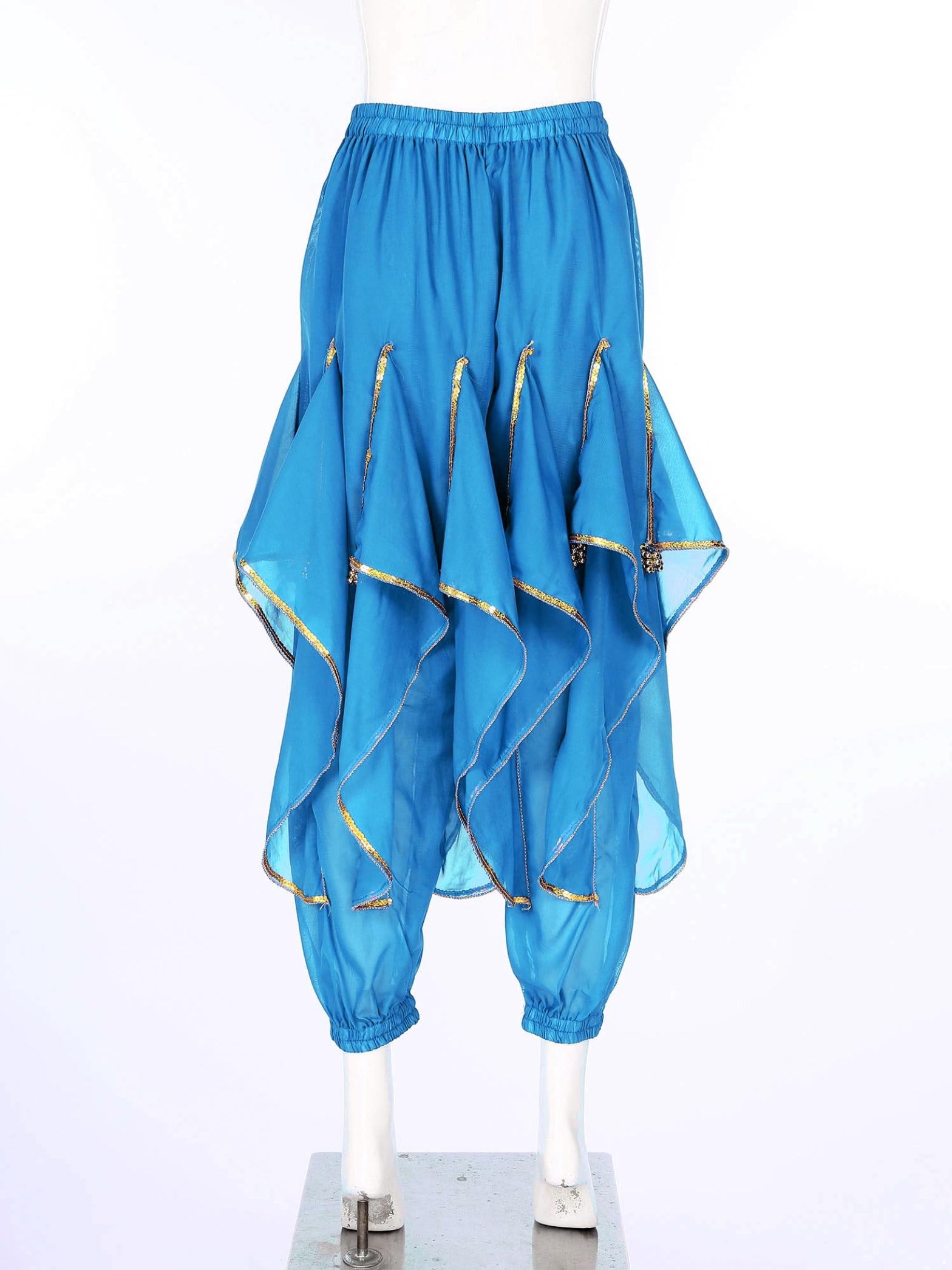 Women's Belly Dance Pants - Tribal Baggy Arabic Harem Pants with Ruffle Design for Halloween & Cosplay Costumes - Perfect for Dance Performances, Parties & Themed Events