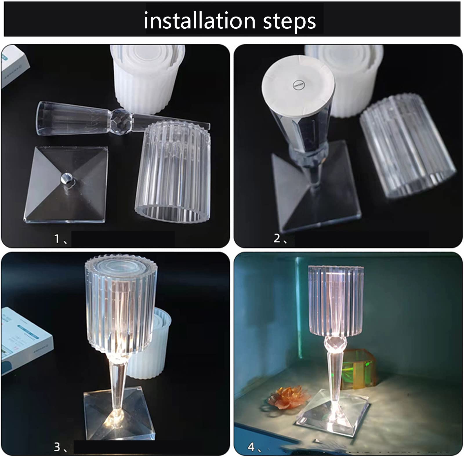 DIY Silicone Resin Table Lamp Molds - Epoxy Casting Crafts for Table Lampshade Making, Home & Office Desktop Decoration - Perfect for Crafting, Wedding Centerpieces, and Bedroom Nightstand Decor