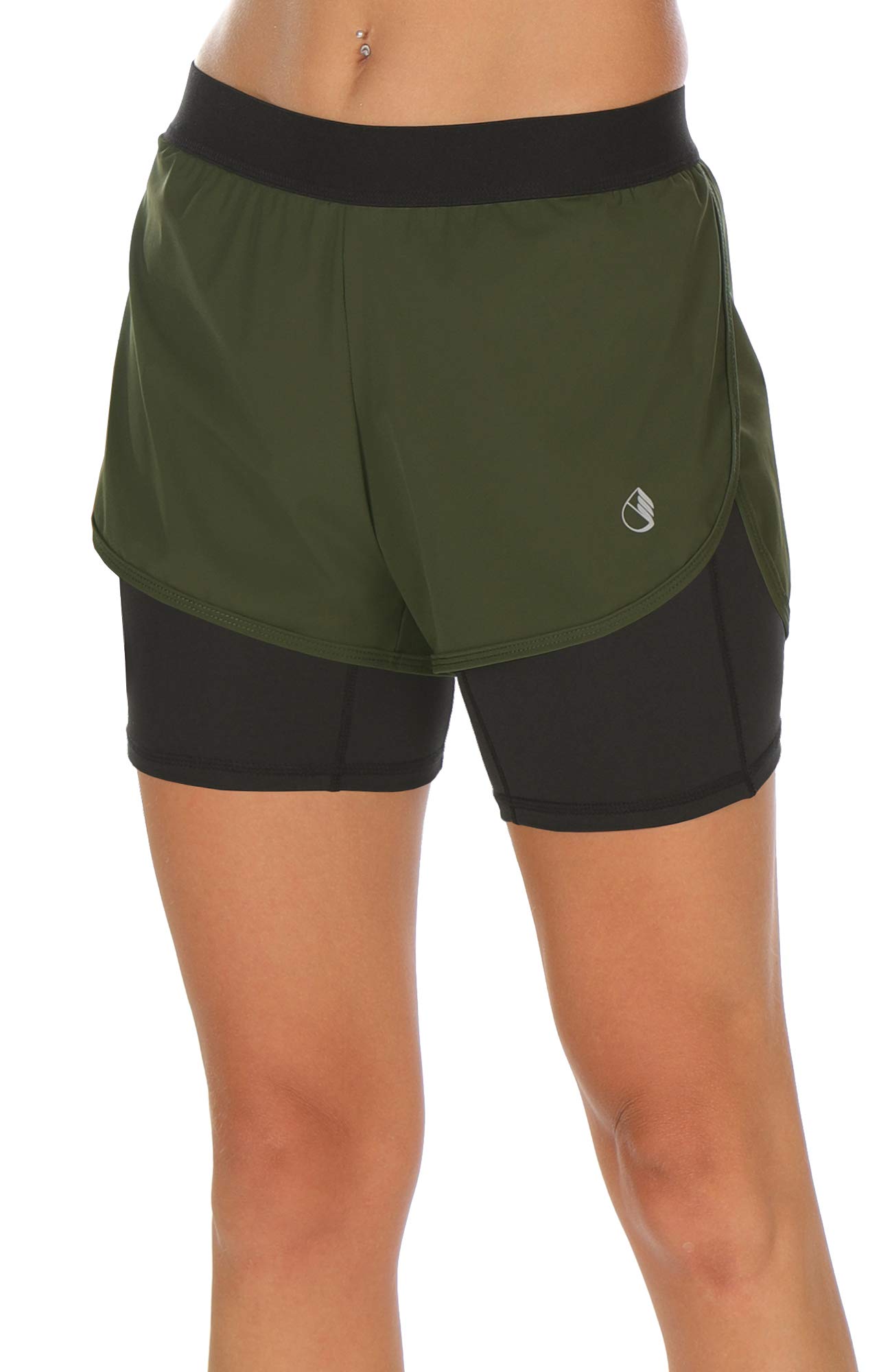 ICYZONE Women's 2-in-1 Workout Running Shorts with Pockets - Breathable Gym Exercise Athletic Yoga Shorts for Running, Training & Yoga