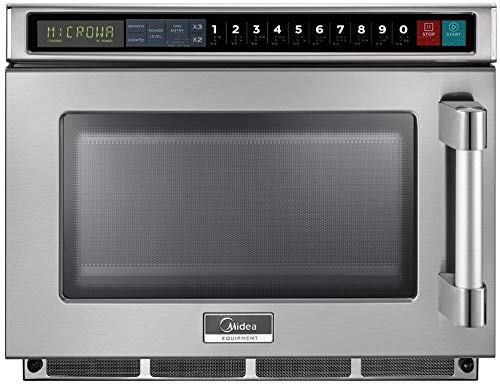 Midea 1217G1A Commercial Microwave Oven - 1200W Stainless Steel Stackable Countertop Microwave for Restaurants, Cafes & Food Trucks - Fast Heating & Durable Commercial Kitchen Appliance