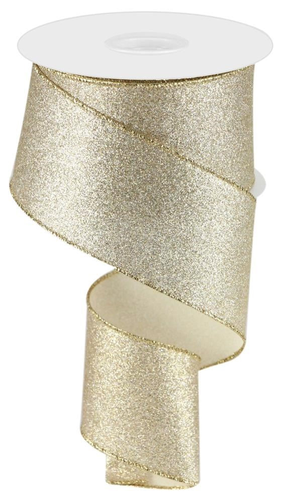 10 Yards Champagne Shimmer Glitter Ribbon for Gift Wrapping, Wedding Decorations, DIY Crafts & Party Supplies