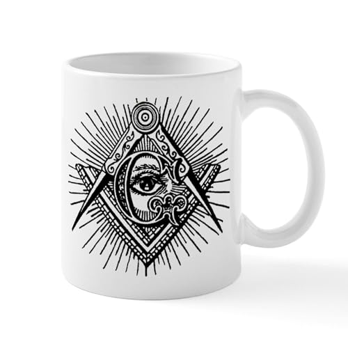 White - Masonic Eye Coffee Mug (Left Hand)
