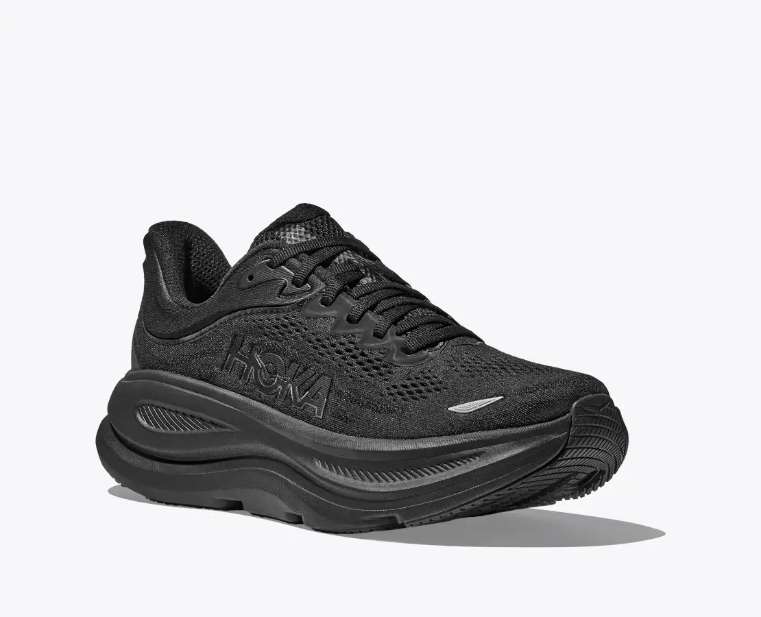 HOKA Men's Bondi 9 Wide Running Shoes - Black/Black | Cushioned Road Running & Walking Shoes for Men | Perfect for Marathon Training, Jogging & Everyday Comfort