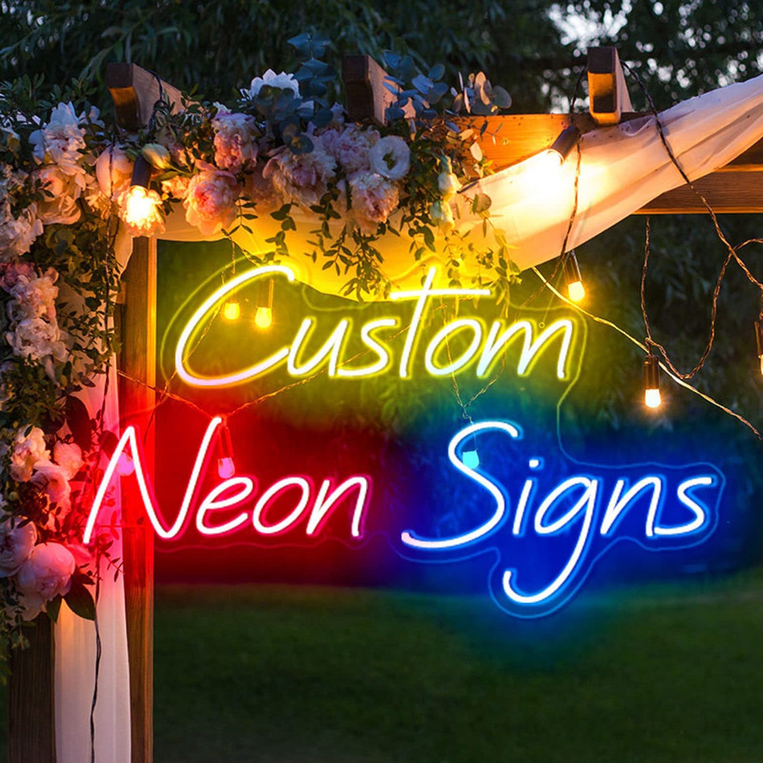 Custom LED Neon Signs - Personalized Wall Decor Art for Home, Christmas, Room, Bar & Party (3 Lines Text, 24
