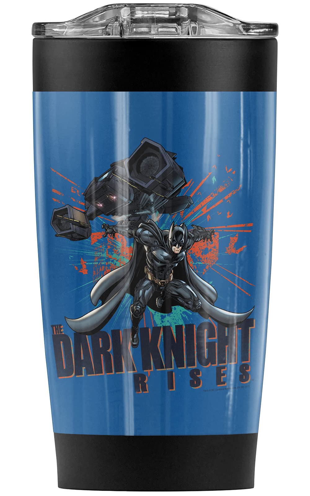 Batman Dark Knight Rises Batwing Stainless Steel Tumbler 20oz - Vacuum Insulated Coffee Travel Mug with Leakproof Lid | Keeps Hot & Cold Beverages Perfect | Ideal for Office, Gym, Camping & Car Commutes