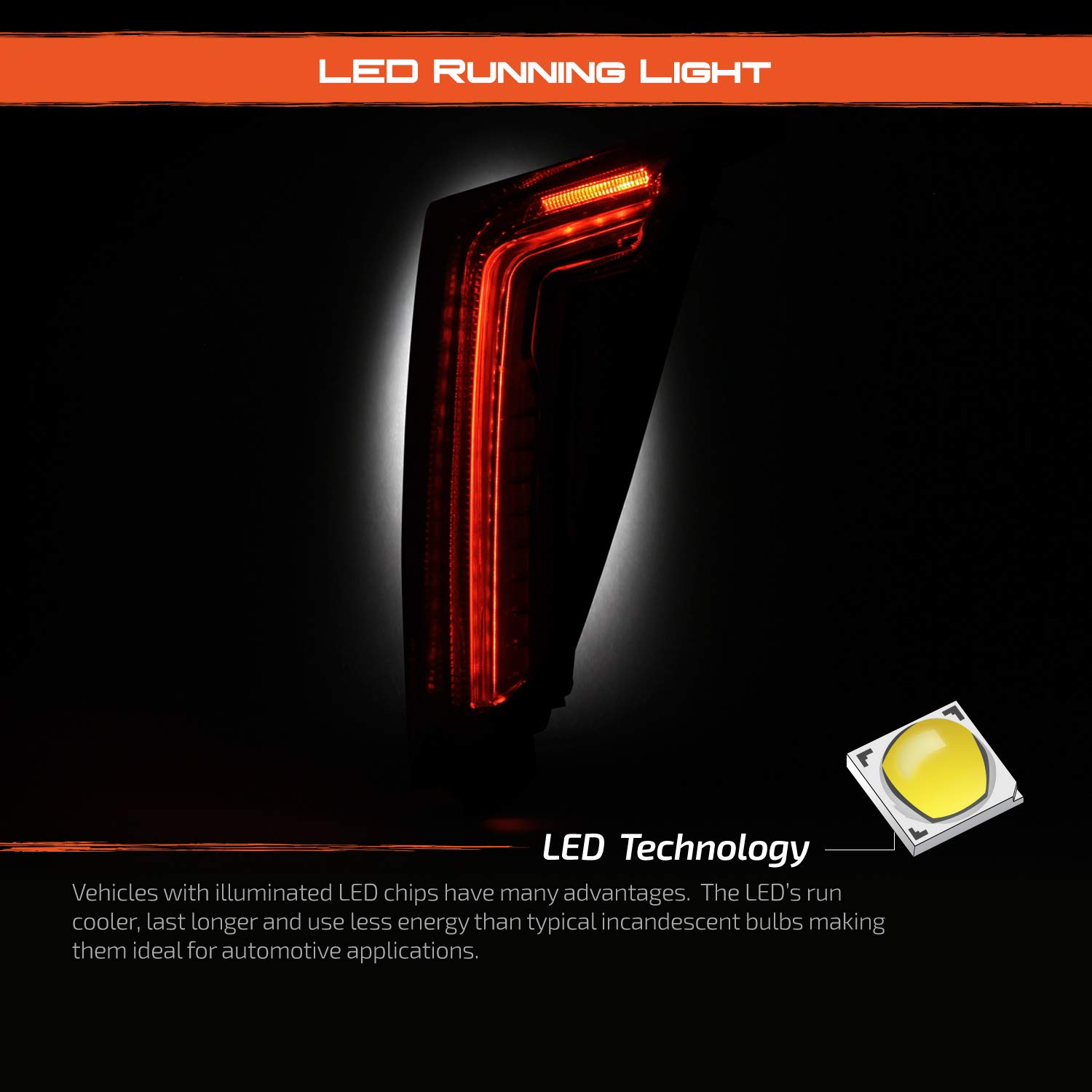AKKON LED Tail Lights for 2013-2017 Cadillac XTS - Black Brake Lamp Pair (Left Driver + Right Passenger) Replacement - Perfect for Night Driving & Car Customization
