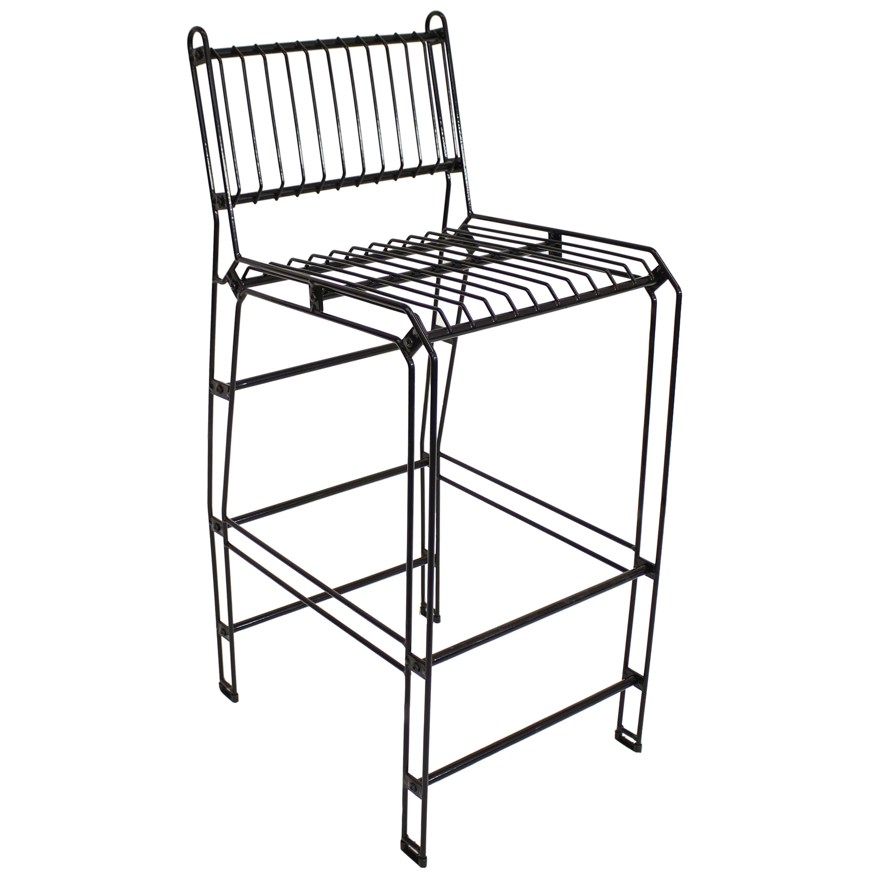 Sunnydaze 3-Piece Outdoor Wire Bar Table and Chairs Set with Faux Woodgrain Top - Patio, Garden, and Poolside Dining Furniture for Backyard and Deck