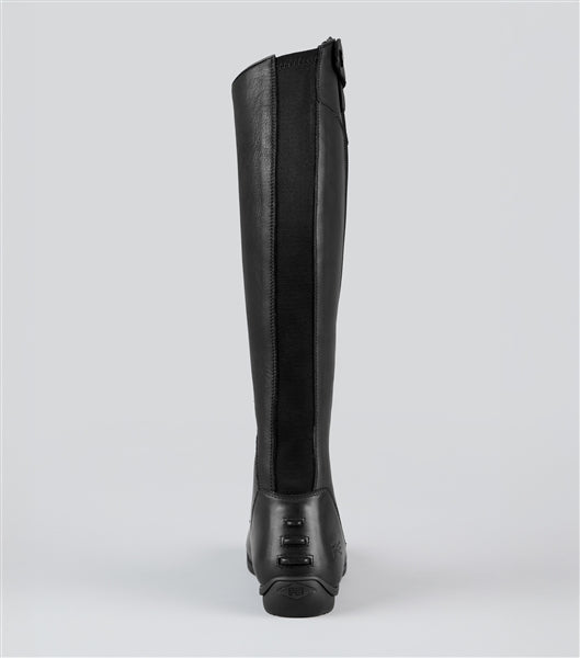 Cedo Women's Leather Field Tall Riding Boots - Black Wide Calf Equestrian Boots for Horseback Riding & Outdoor Fashion