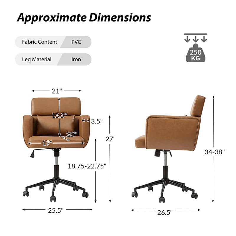 Sabina Ergonomic Office Chair with Adjustable Lumbar Support - Comfortable Computer Desk Chair for Home & Workspace - Perfect for Long Hours Sitting, Gaming & Remote Work