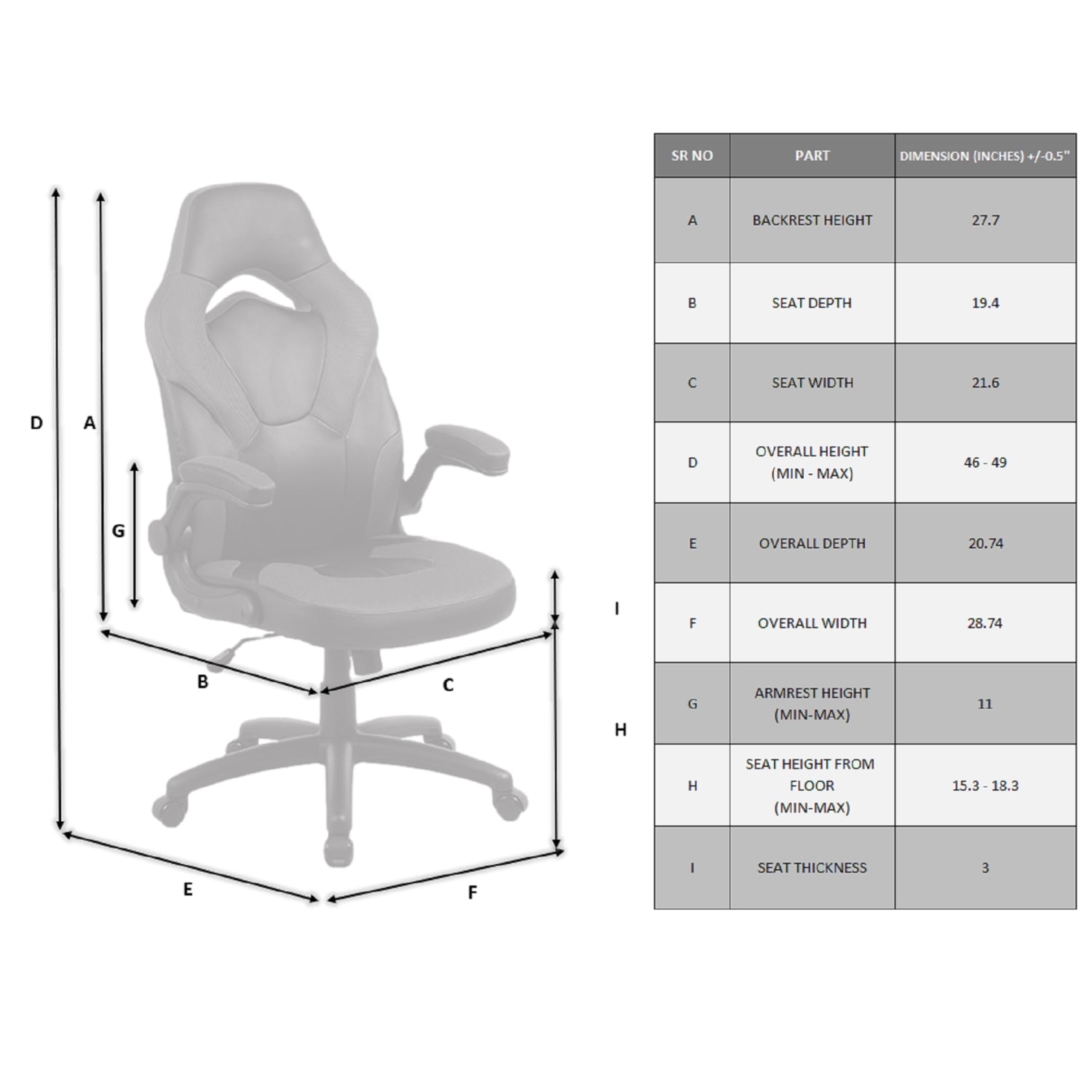 HAWK SERIES 2064 Gaming Chair - Ergonomic Racing Style PC Gaming Chair with Adjustable Height, Lumbar Support (Black & Red) - Perfect for Esports, Streaming & Office Work