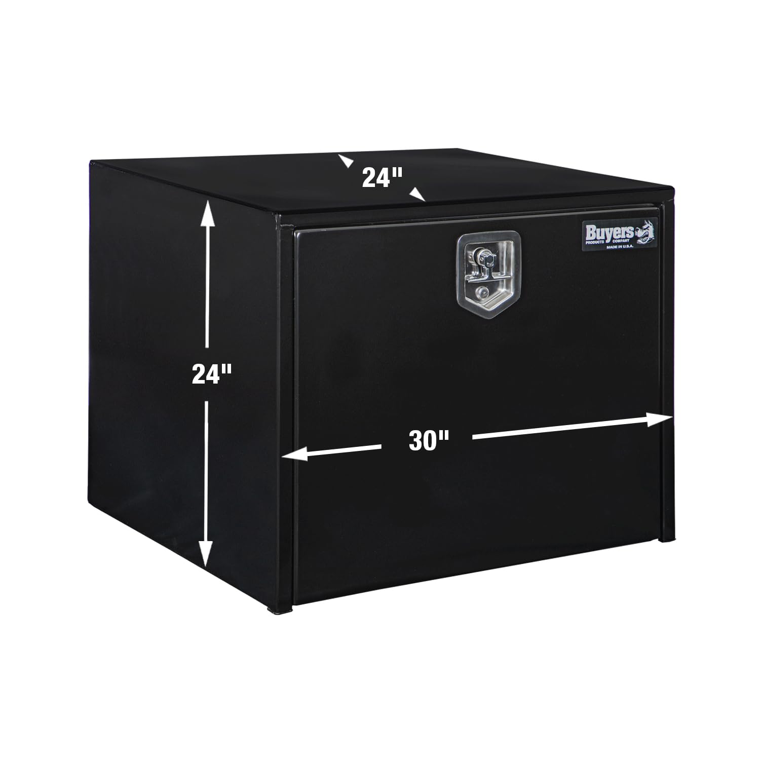 Buyers Products 1704303 Black Steel Underbody Truck Tool Box with Lockable T-Handle Latch | 24x24x30 Inch | Made in USA | Heavy-Duty Pickup Truck Storage Box for Tools & Equipment | Perfect for Work Trucks, Construction & Off-Road Use