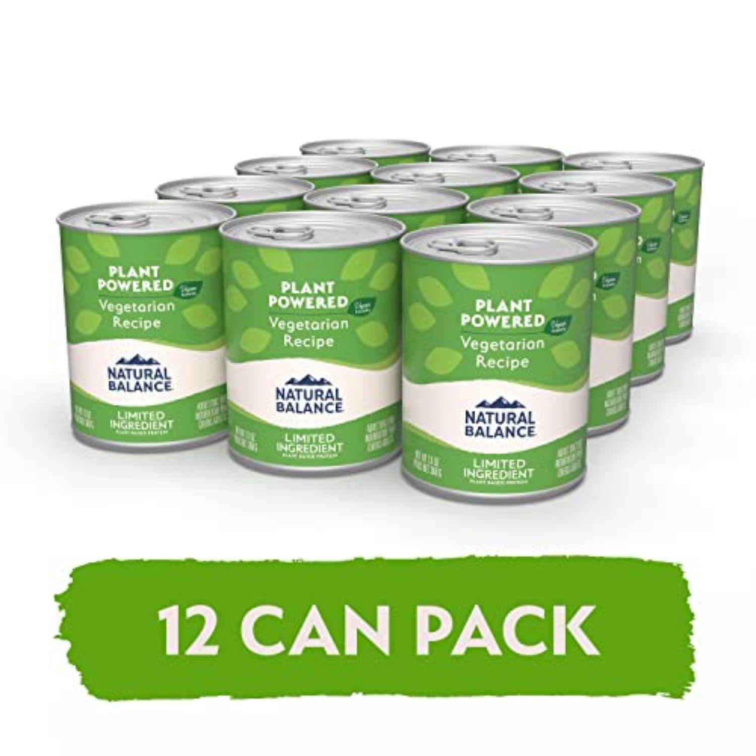 Natural Balance Limited Ingredient Adult Wet Canned Dog Food with Vegan Plant-Based Protein & Healthy Grains - Vegetarian Recipe, 13oz (Pack of 12) - Perfect for Dogs with Food Allergies or Sensitive Stomachs