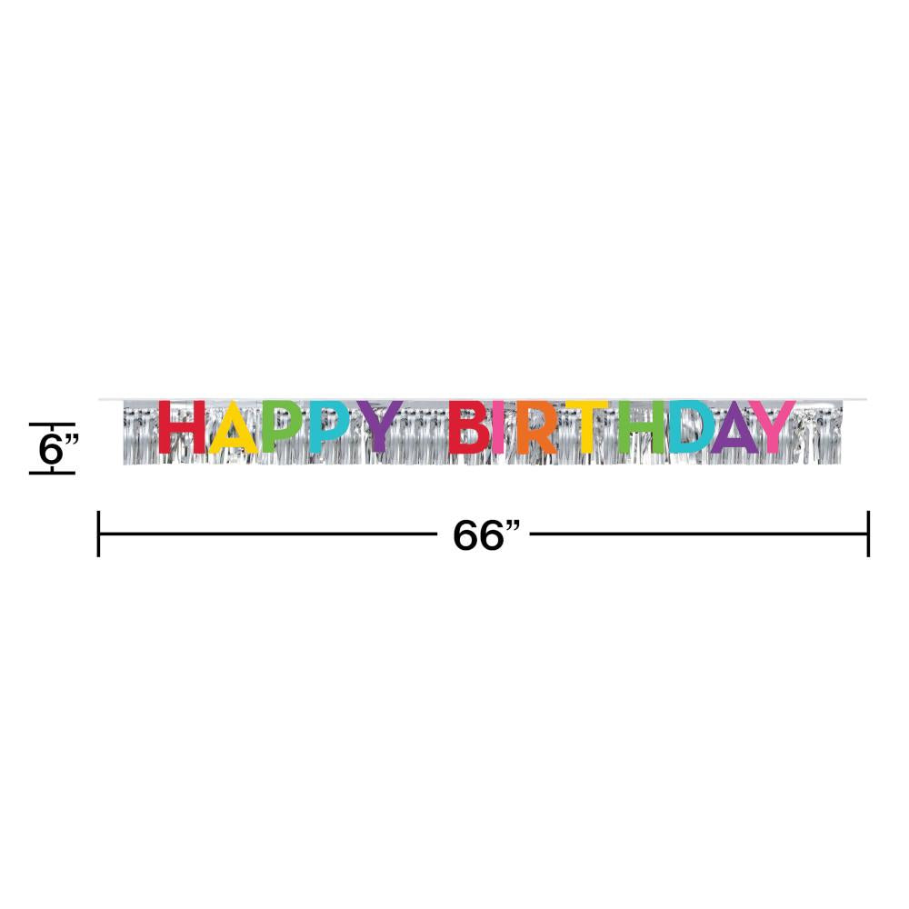 12-Piece Bulk Happy Birthday Banners with Fringe - Colorful Party Decorations for Birthday Celebrations, Baby Showers & Special Events