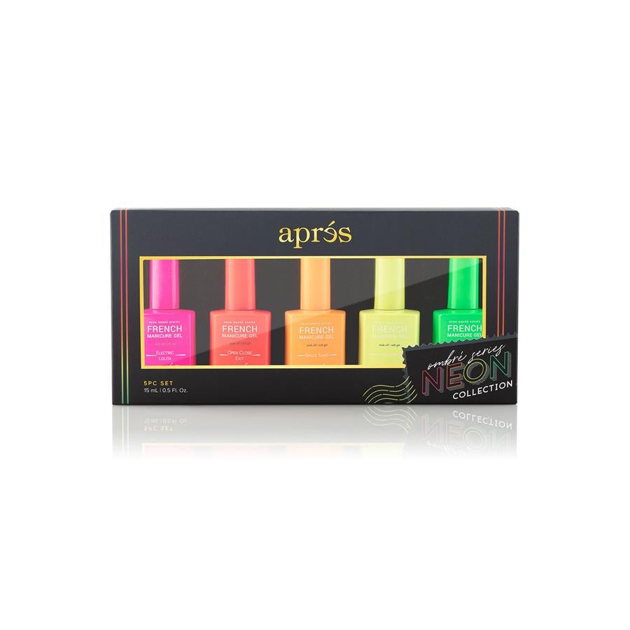 Apres French Manicure Ombre Series Neon Set - Professional UV Gel Nail Kit for Salon & Home Use - Perfect for Parties, Weddings & Special Occasions
