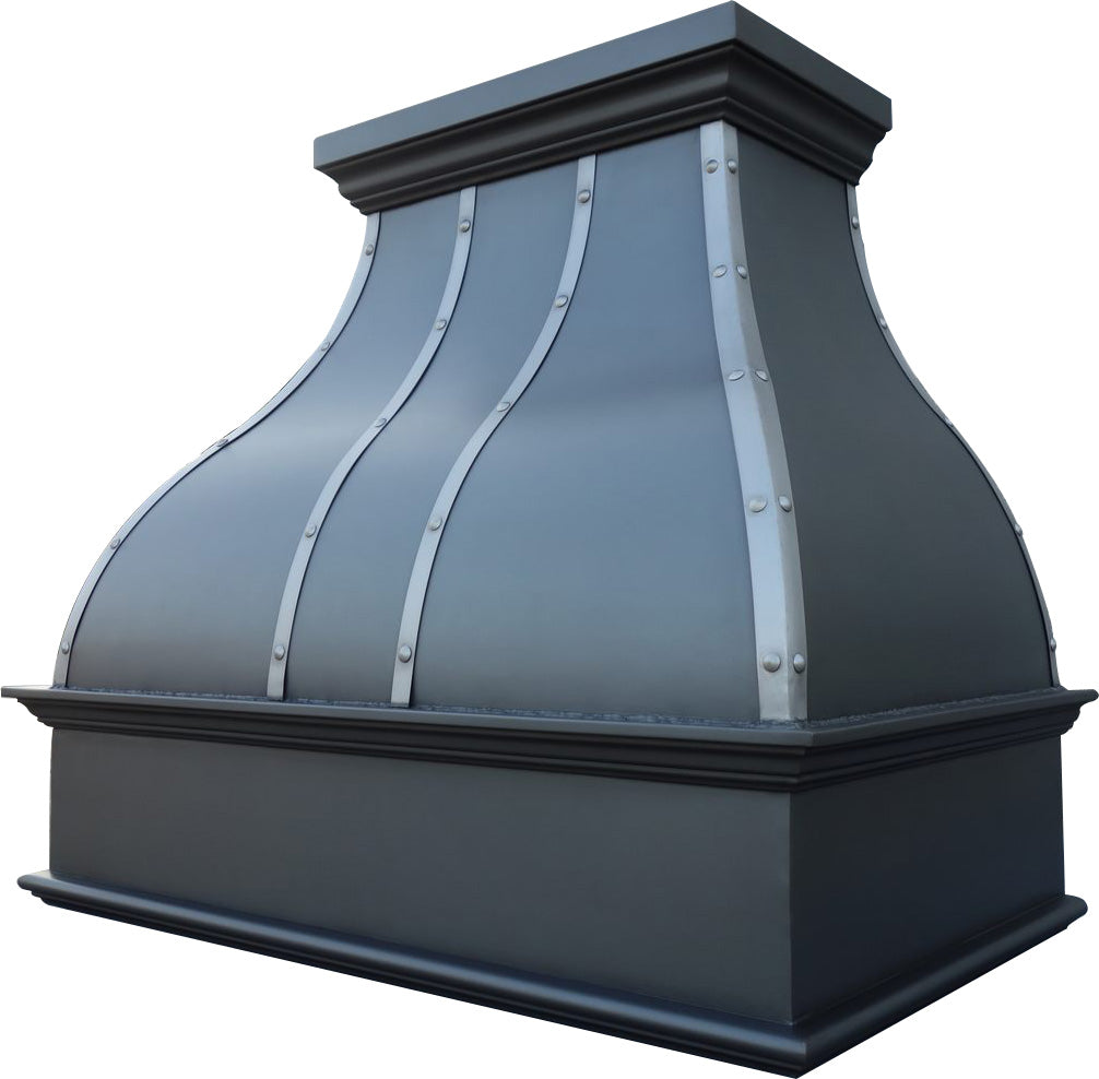 RHM Blackened Copper Custom Range Hood - Sinuous Design Vent Hood CT VH03 for Modern Kitchen Ventilation & Stylish Home Decor