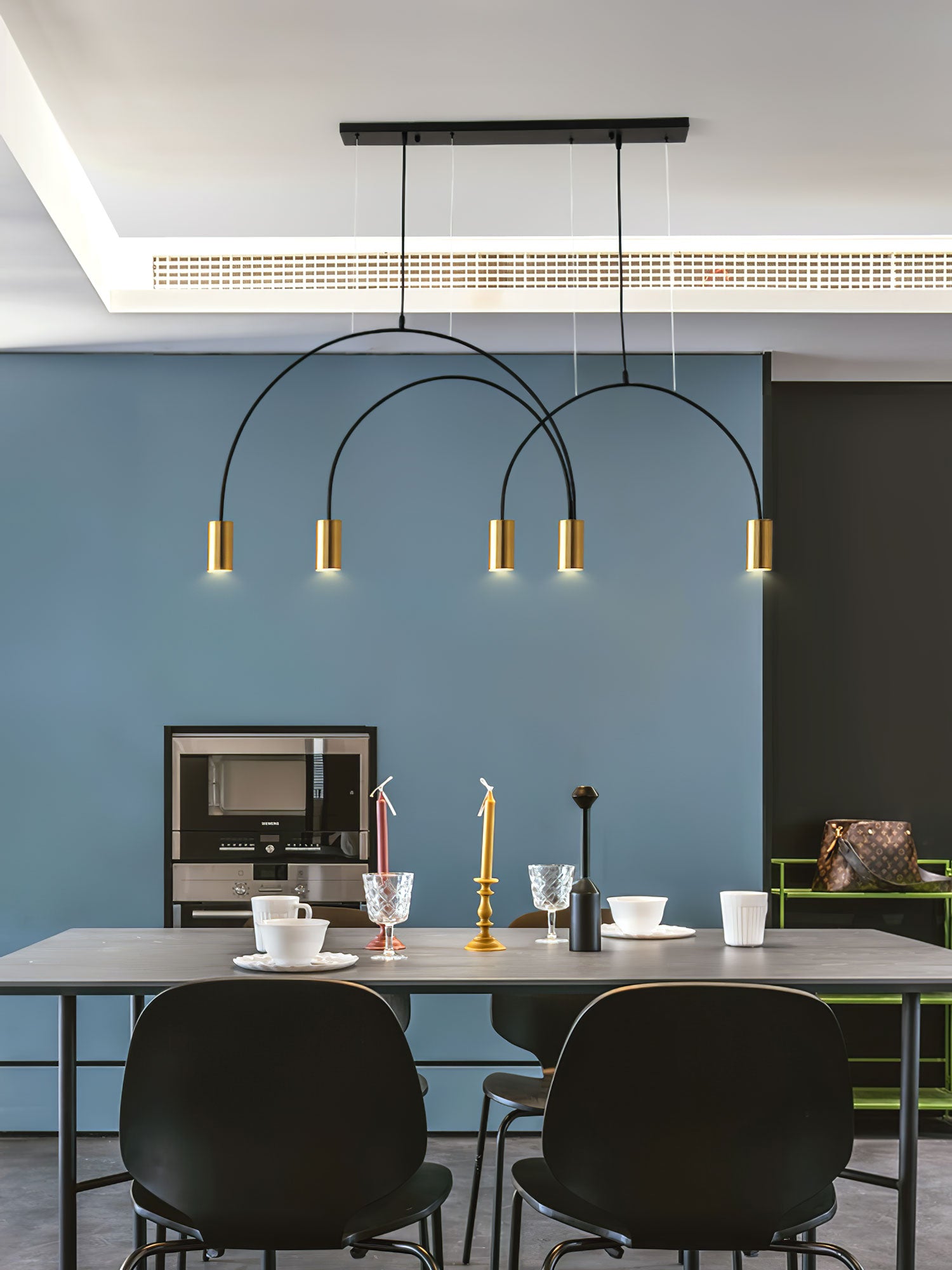 Modern Arcs Pendant Light - Sleek Contemporary Hanging Fixture for Kitchen Island, Dining Room, or Bedroom Lighting